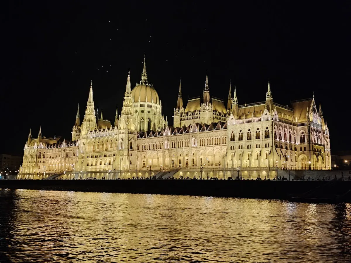 The Hungarian Parliament as seen from a cruise boat!